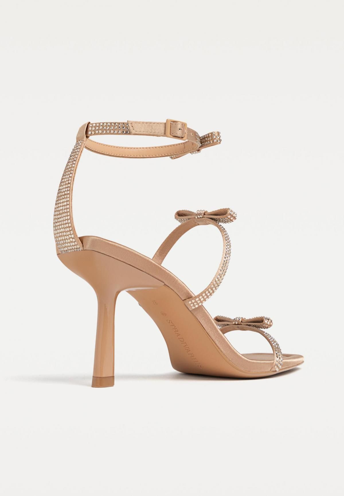 스트라디바리우스 스파클 스트랩 리본 디테일 8cm 힐 샌들 9708/470 BEIGE - 상세 이미지 2
