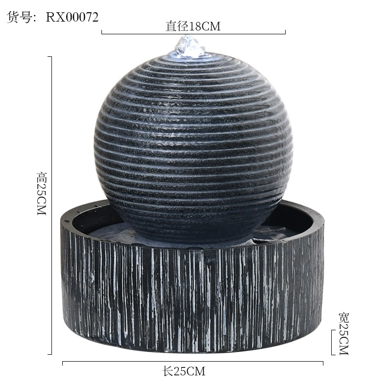 미니분수대 실내 분수 인테리어 탁상용 가습효과 석재느낌 RX00072 25x25x25cm - 상품 이미지