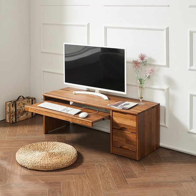 가구의서 HZ2402 멀바우 원목 좌식 컴퓨터책상 1050x400x400mm - 상품 이미지