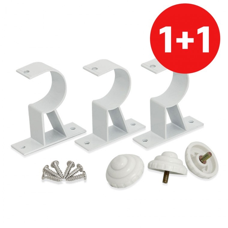 1+1 알미늄 커튼브라켓  화이트  커텐봉 링