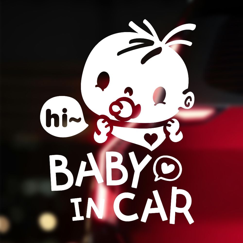hi BABY IN CAR 반사시트지 자동차스티커 - 메인 이미지