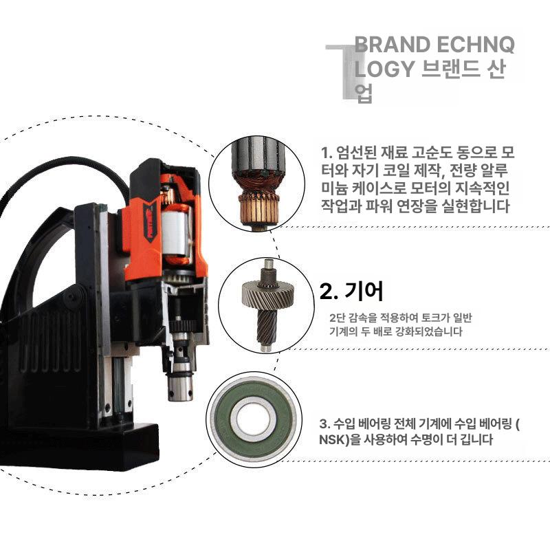 자석 보루방 전동드릴 탭핑 충전식 마그네트 천공 작업 드릴 머신 - 상세 이미지 2