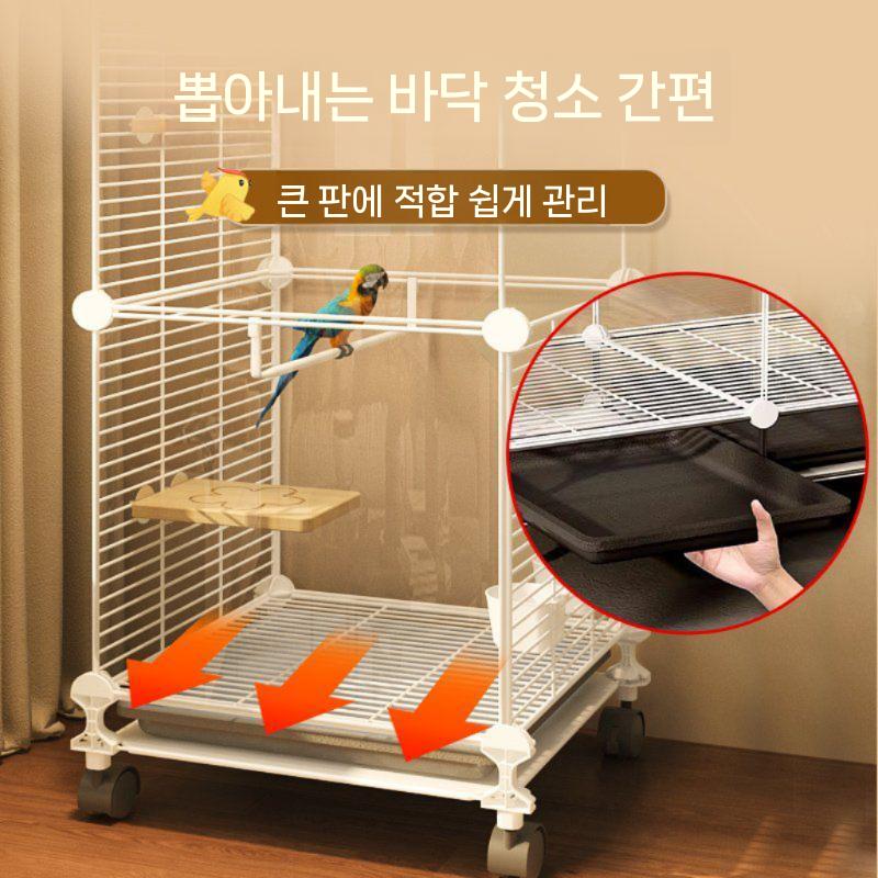 앵무새대형새장 3단 투명 아크릴 둥지 앵무새장 새장 대형 이동식 - 상세 이미지 4