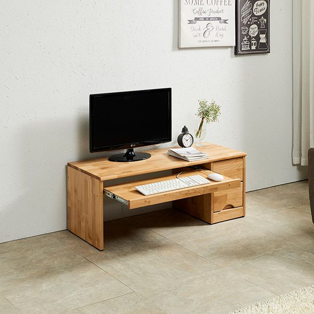 가구의서 HZ2406 엘다 원목 좌식 컴퓨터책상 1050x400x400mm - 메인 이미지