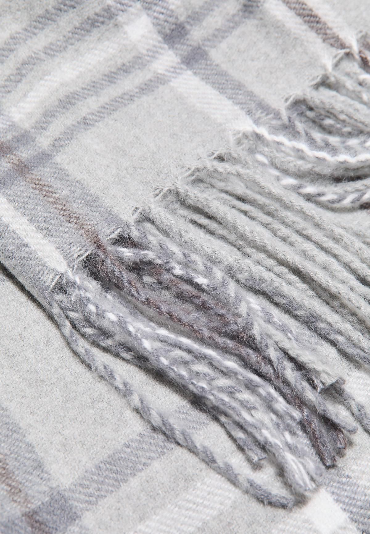 스트라디바리우스 체크 멀티컬러 프린지 머플러 3571/903 GREY MELANGE - 상세 이미지 5
