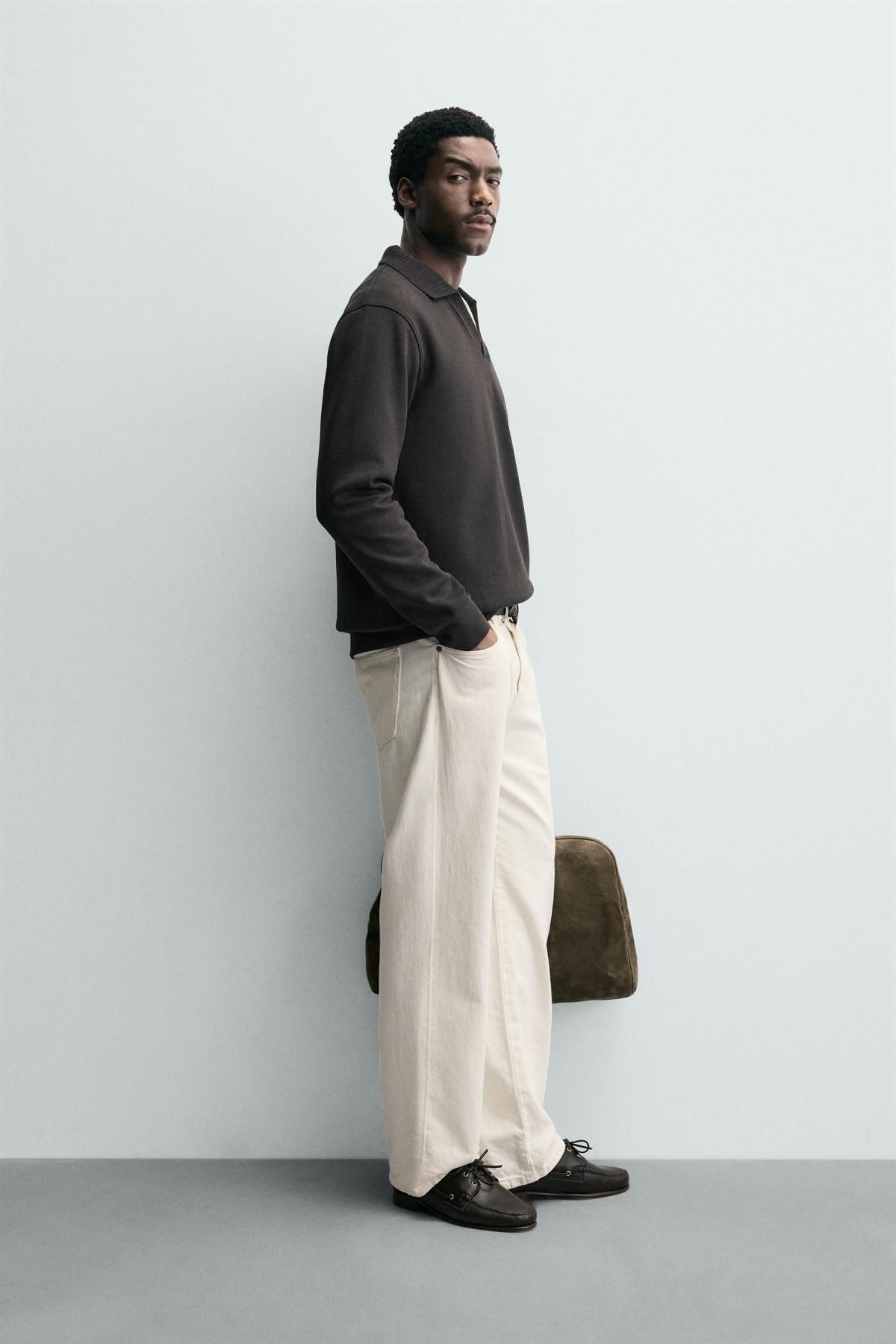 자라 인터록 긴팔 폴로 맨투맨 블랙 4092/444 ANTHRACITE GREY - 상세 이미지 5