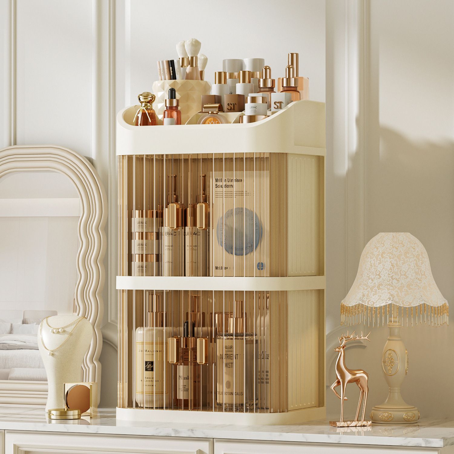 양문형2단 화장품 화장대 서랍장 수납 정리함 수납함 - 상품 이미지