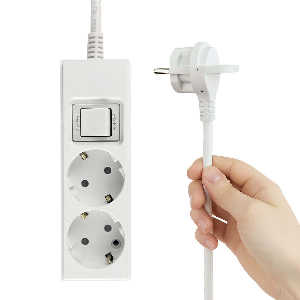 제로갭 국산 납작 멀티탭 통합스위치 과부하차단 고용량 절전 2구 1m 제품 이미지