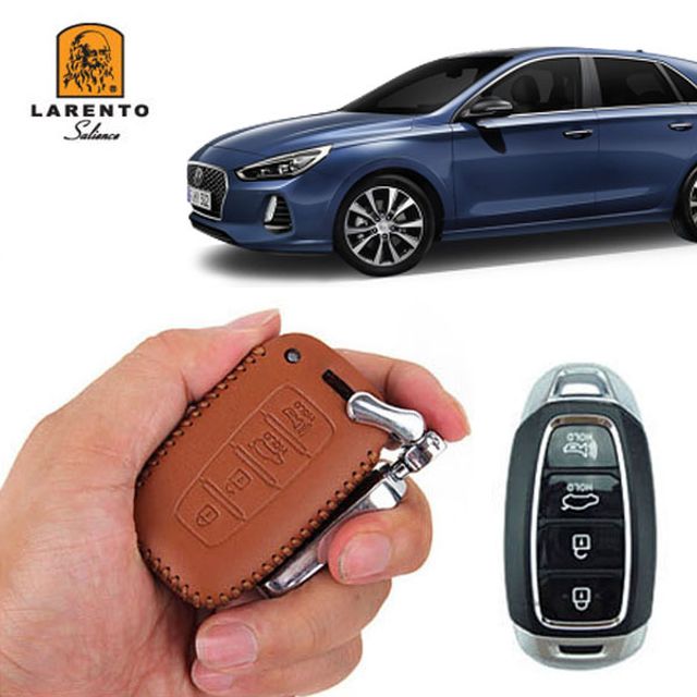 I30 PD 차 키케이스 자동차 키커버 천연가죽 프리미엄 블랙 - 메인 이미지
