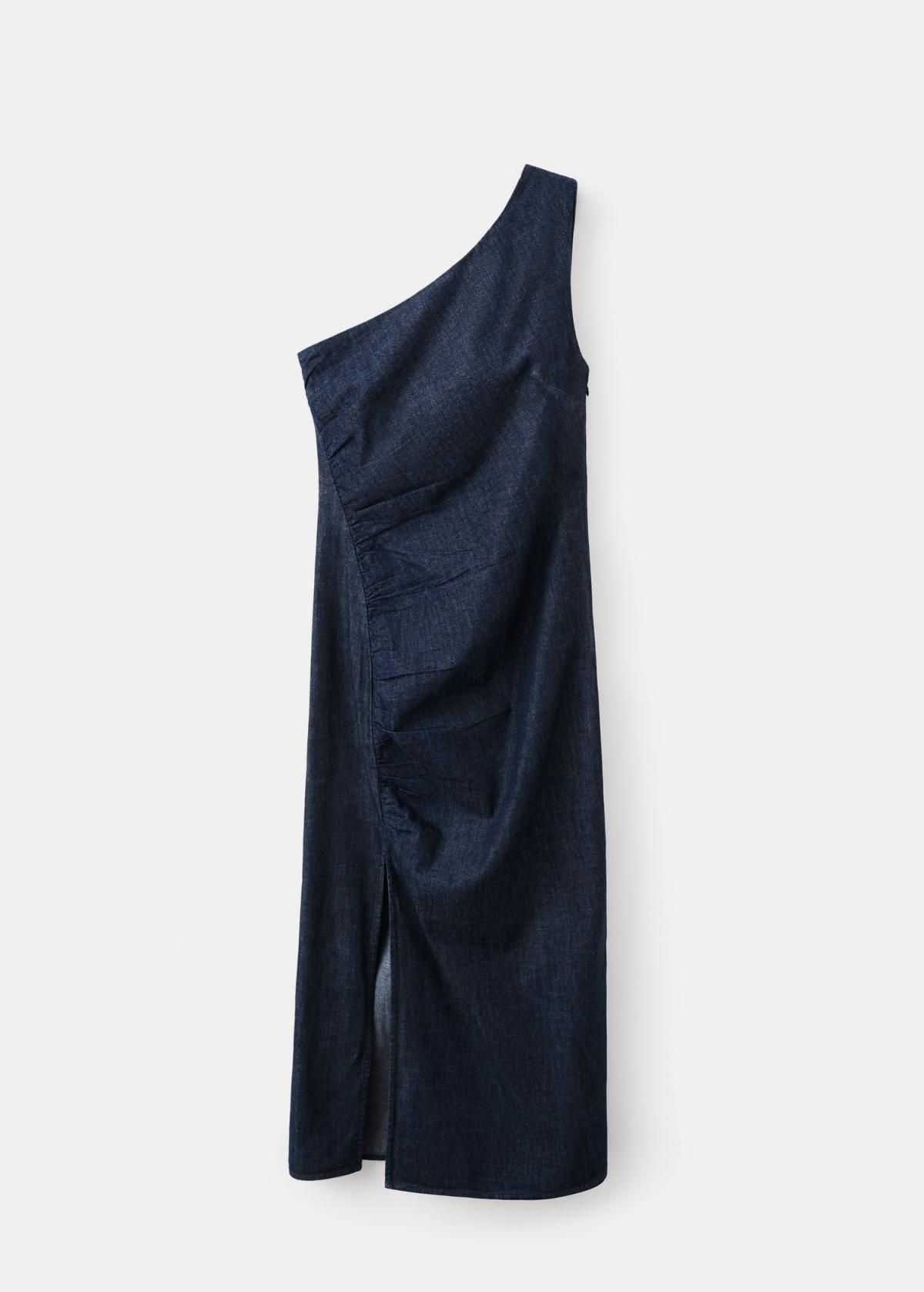 망고 데님 비대칭 미디 원피스 27043271 AZUL - 상품 이미지