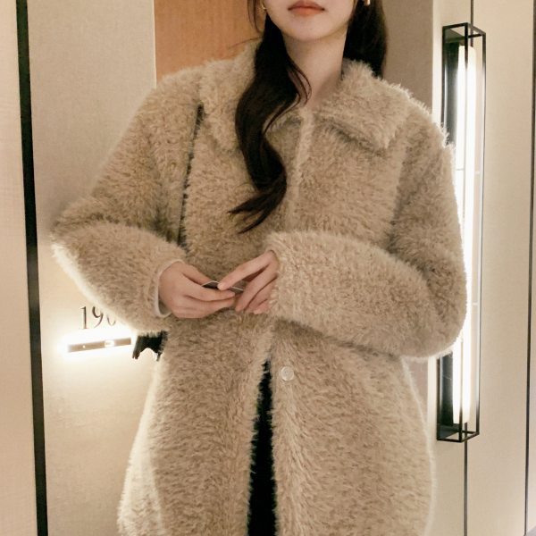 퀼팅안감 울 카라 퍼 자켓 하프 코트 ct1686 - 상품 이미지