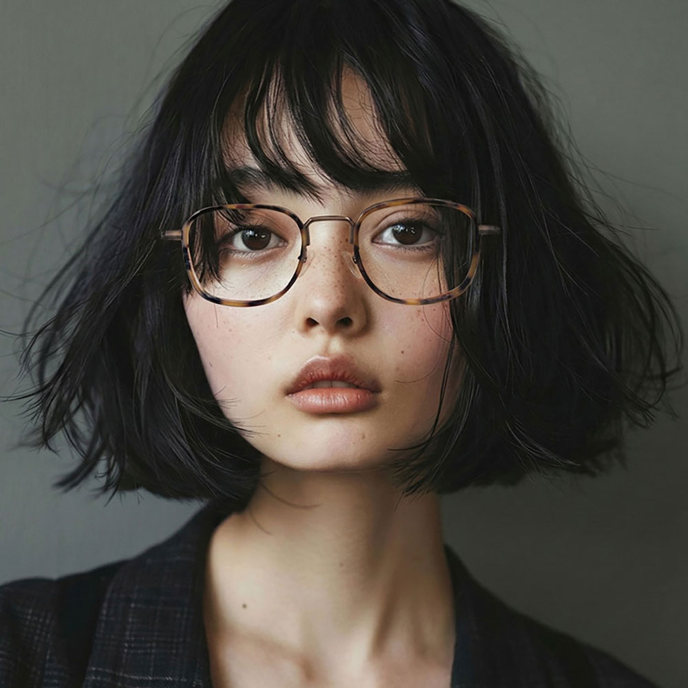 아키하루 1005 긱시크 티타늄 호피 뿔테안경 블루라이트차단 남자 여자 시력보호 패션 안경