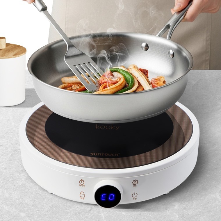 원형인덕션레인지 캠핑 1인용전기렌지 식탁 미니여행용 1구 쿠키