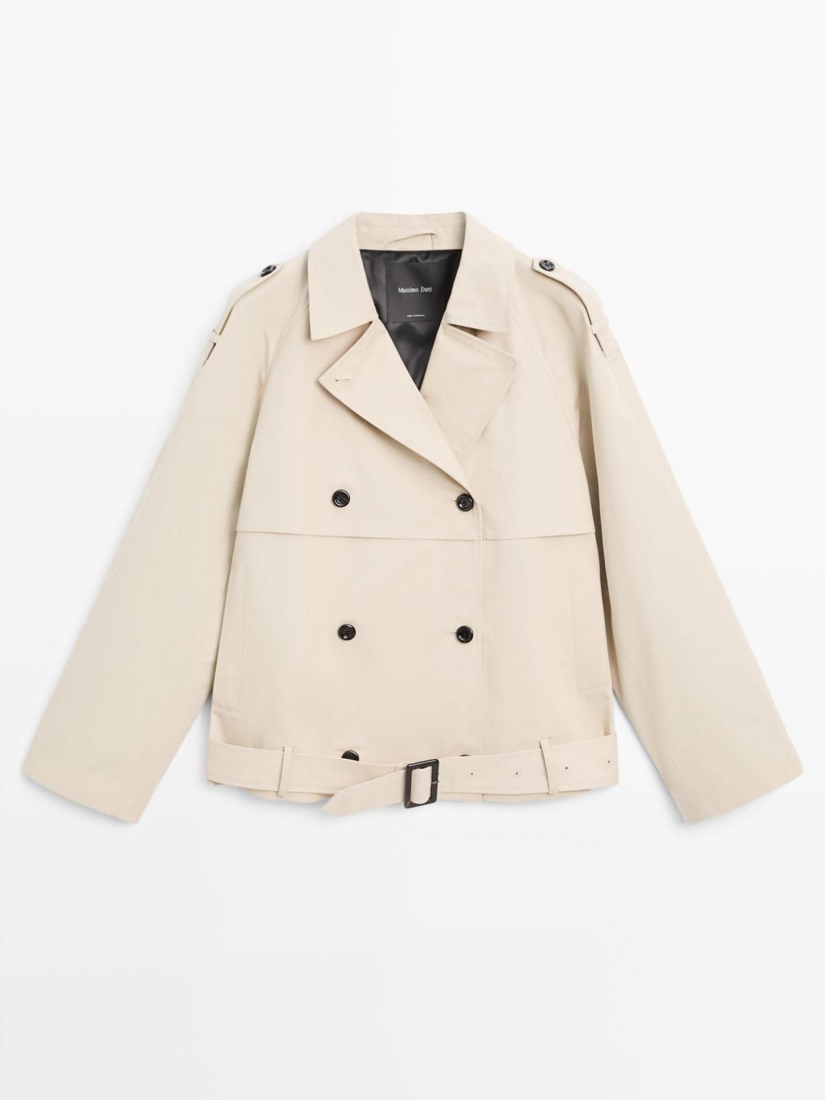 마시모두띠 벨트 디테일 코튼 숏 트렌치코트 6754/546 BEIGE - 상품 이미지