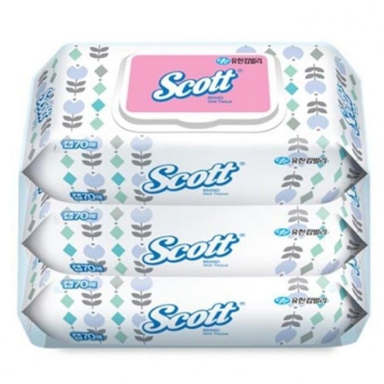 스카트 물티슈 화장지 휴지 캡형 70매 3팩