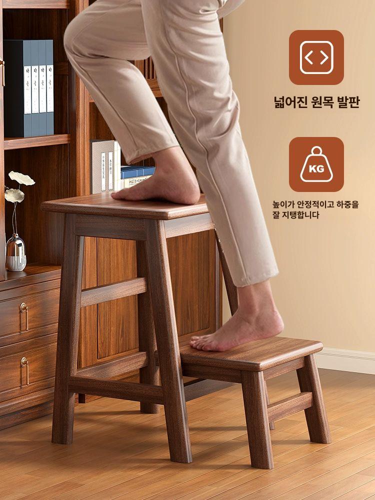 우드 스텝스툴 접이식 보조의자 인테리어 다용도 주방 - 상세 이미지 3