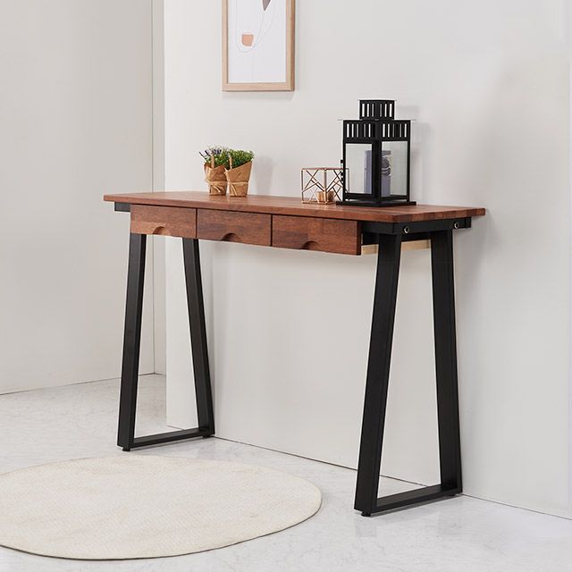 가구의서 CZ3125 멀바우 원목 서랍테이블 1200x350x760mm - 상품 이미지