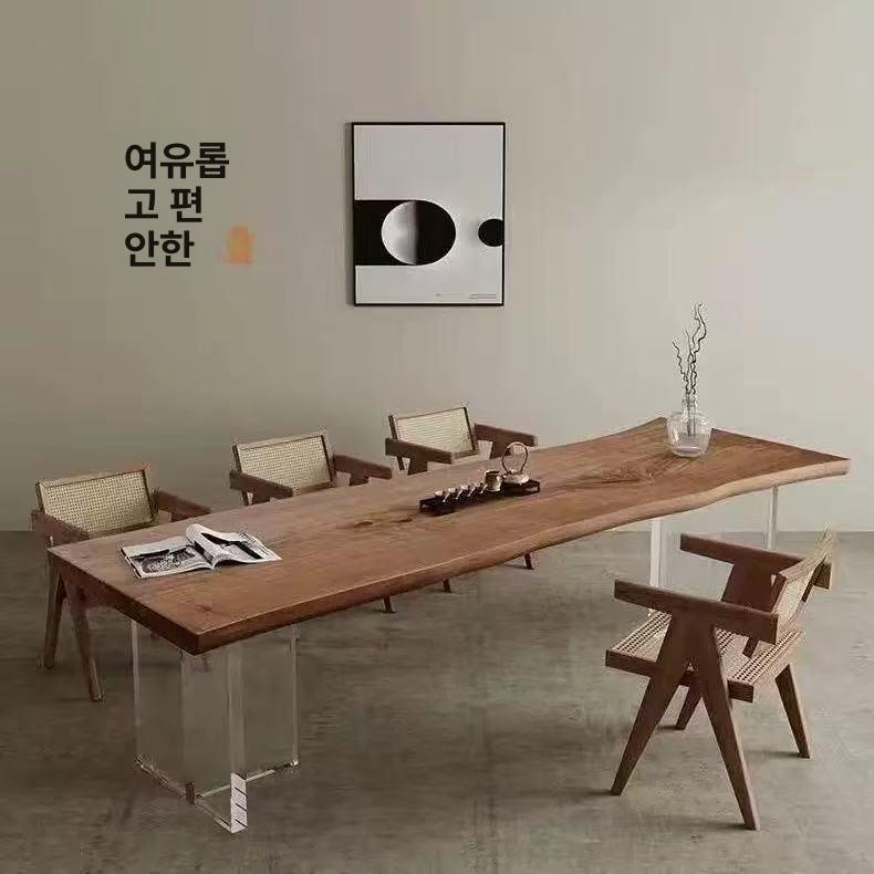 카페 원목 아크릴 대형 테이블 사무실 거실 식탁 200cmx75cmx75cm - 상세 이미지 3