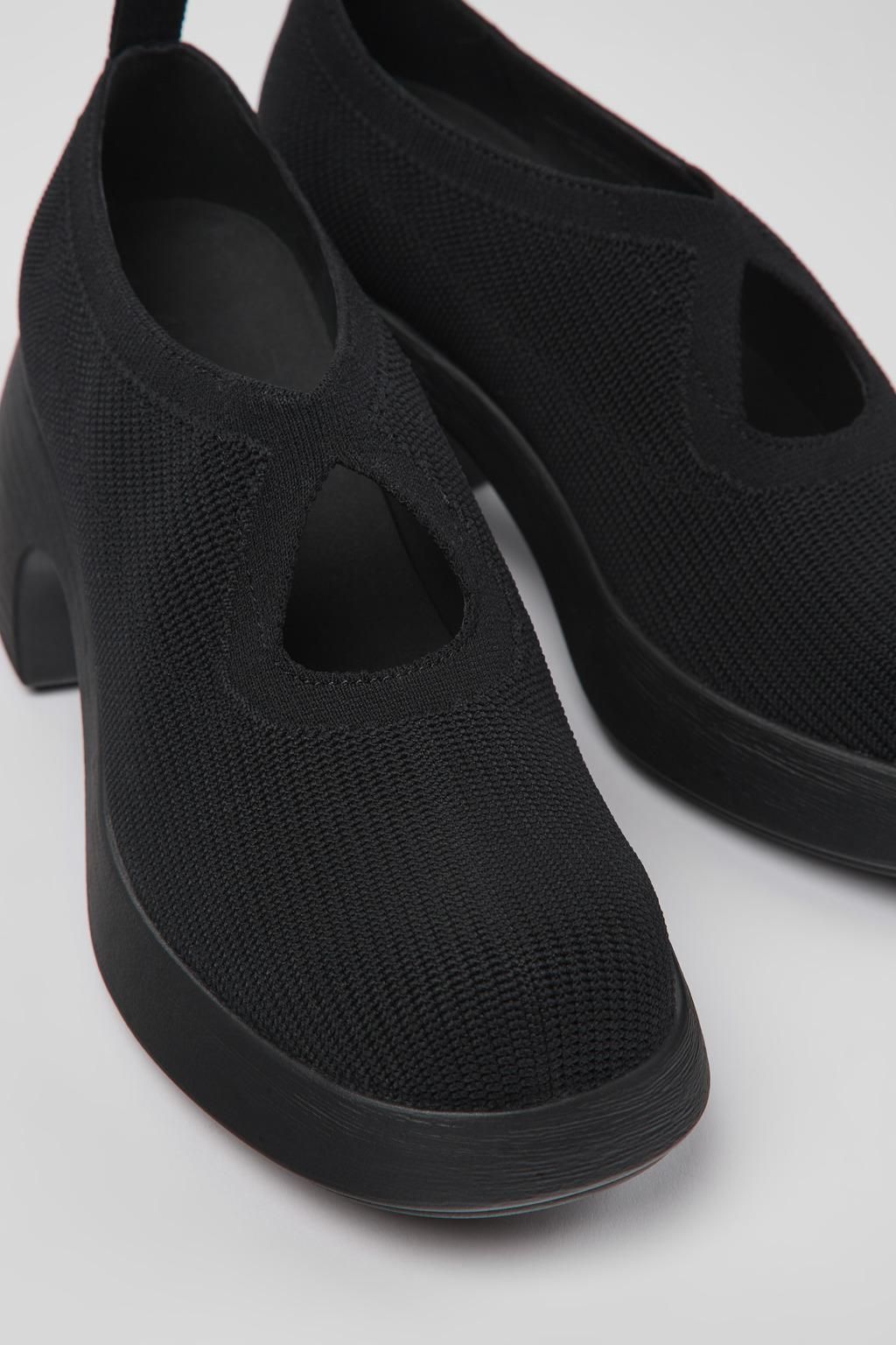 캠퍼 리사이클 니트 힐 펌프스 Thelma K201576-001 BLACK - 상세 이미지 2