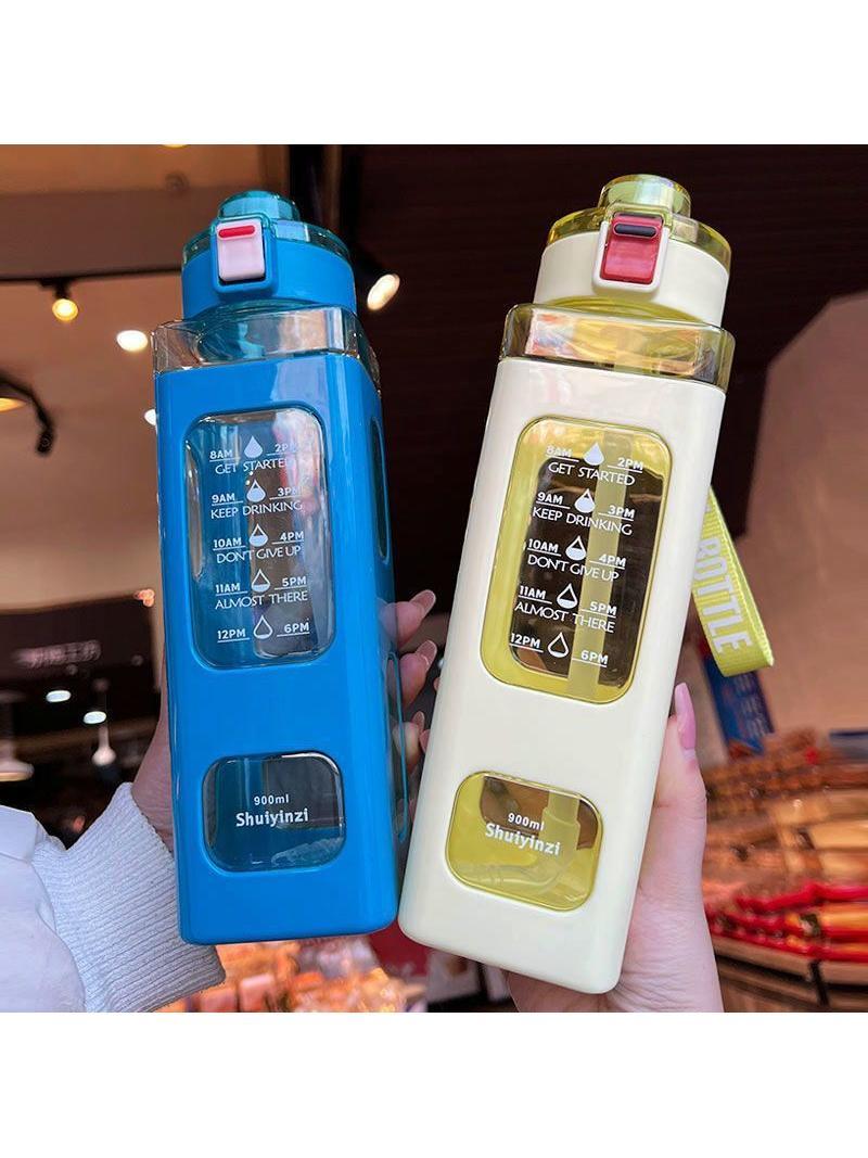 투명 휴대용 음료수 보틀 물병 스트랩 텀블러 리필용 디자인 레드 700ml - 상세 이미지 3