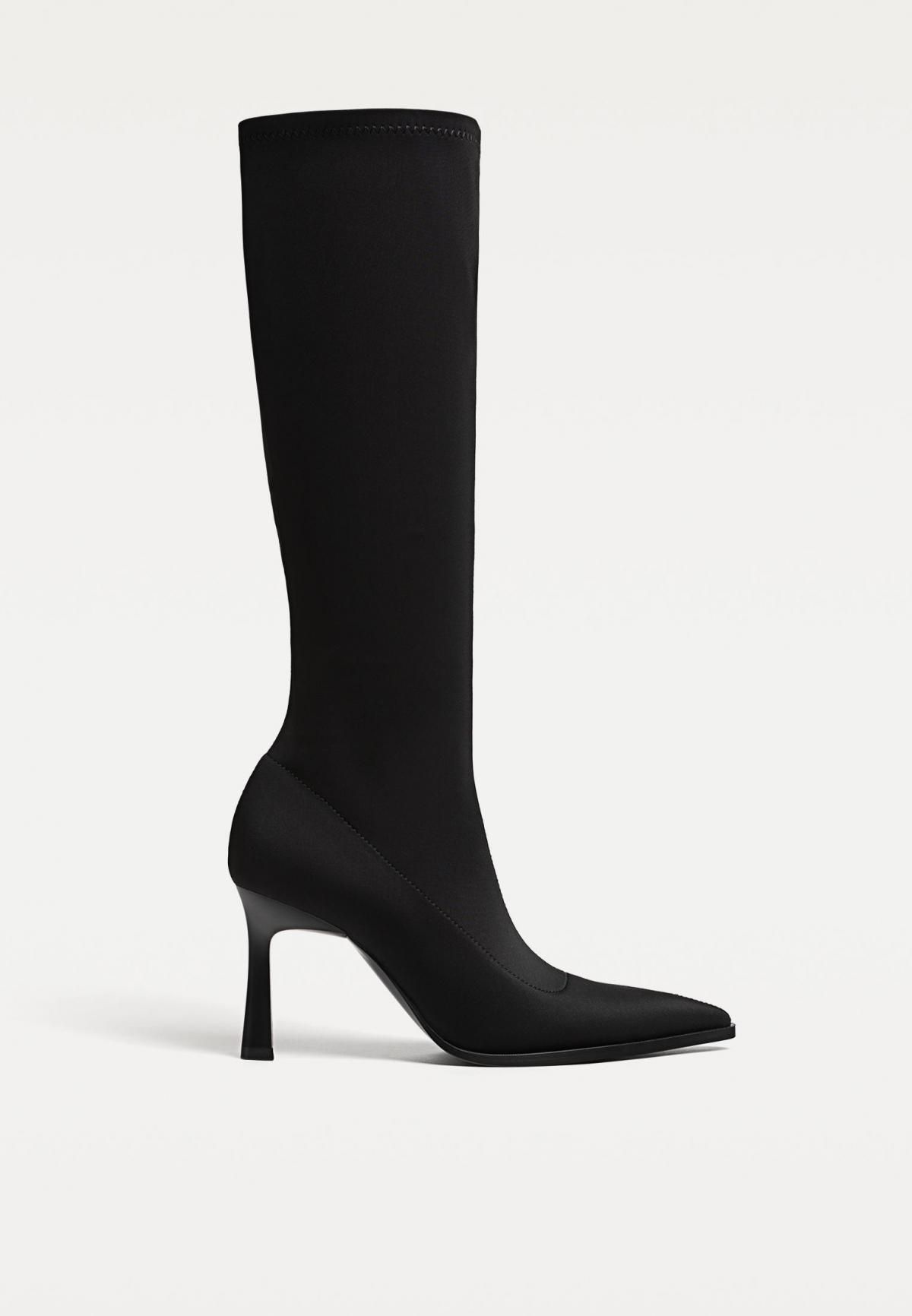 스트라디바리우스 스트레치 블랙 롱 하이힐 부츠 XL 9852/470 BLACK - 상품 이미지