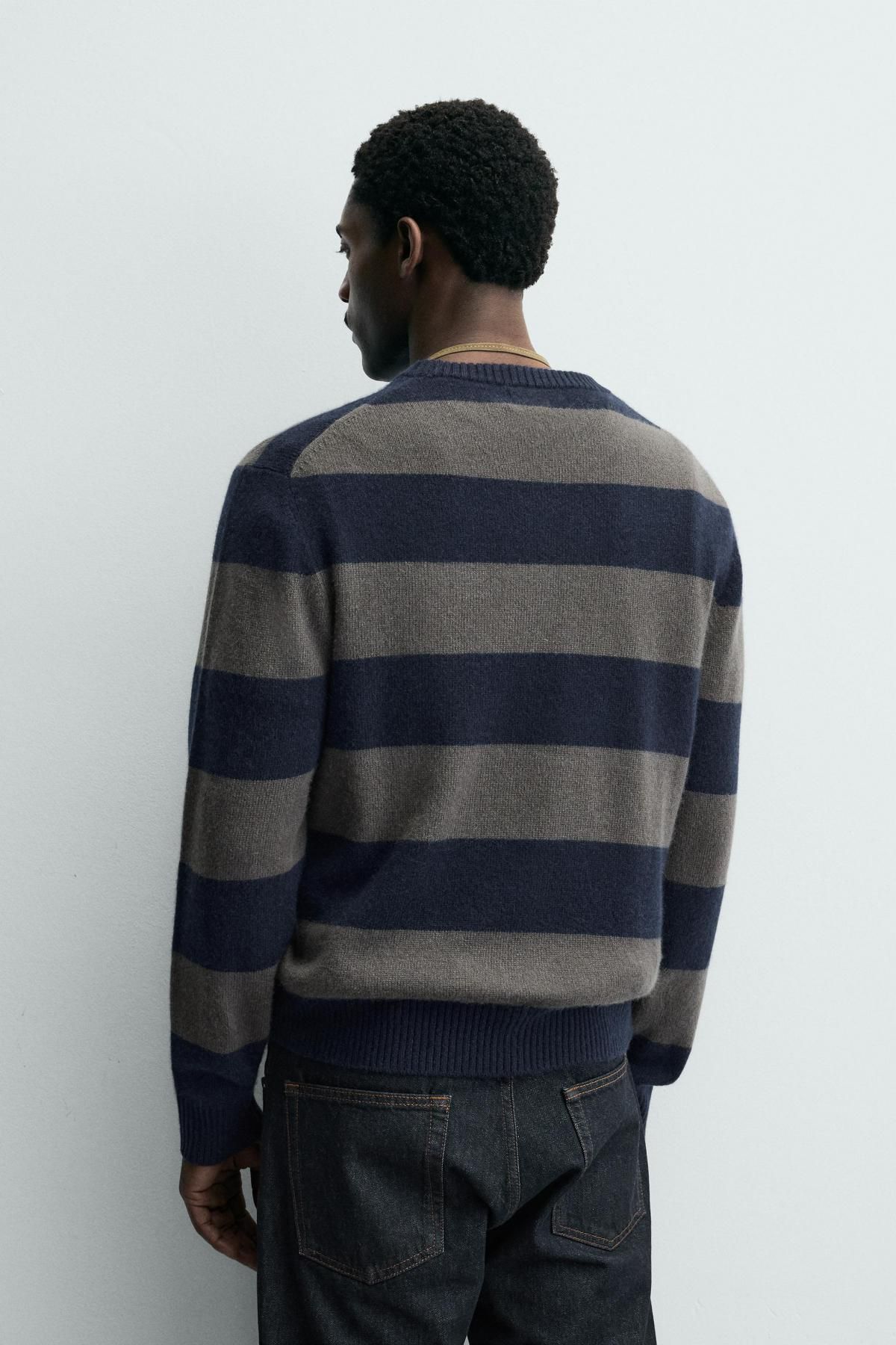 자라 스트라이프 캐시미어 니트 스웨터 2893/363 STRIPES - 상세 이미지 4