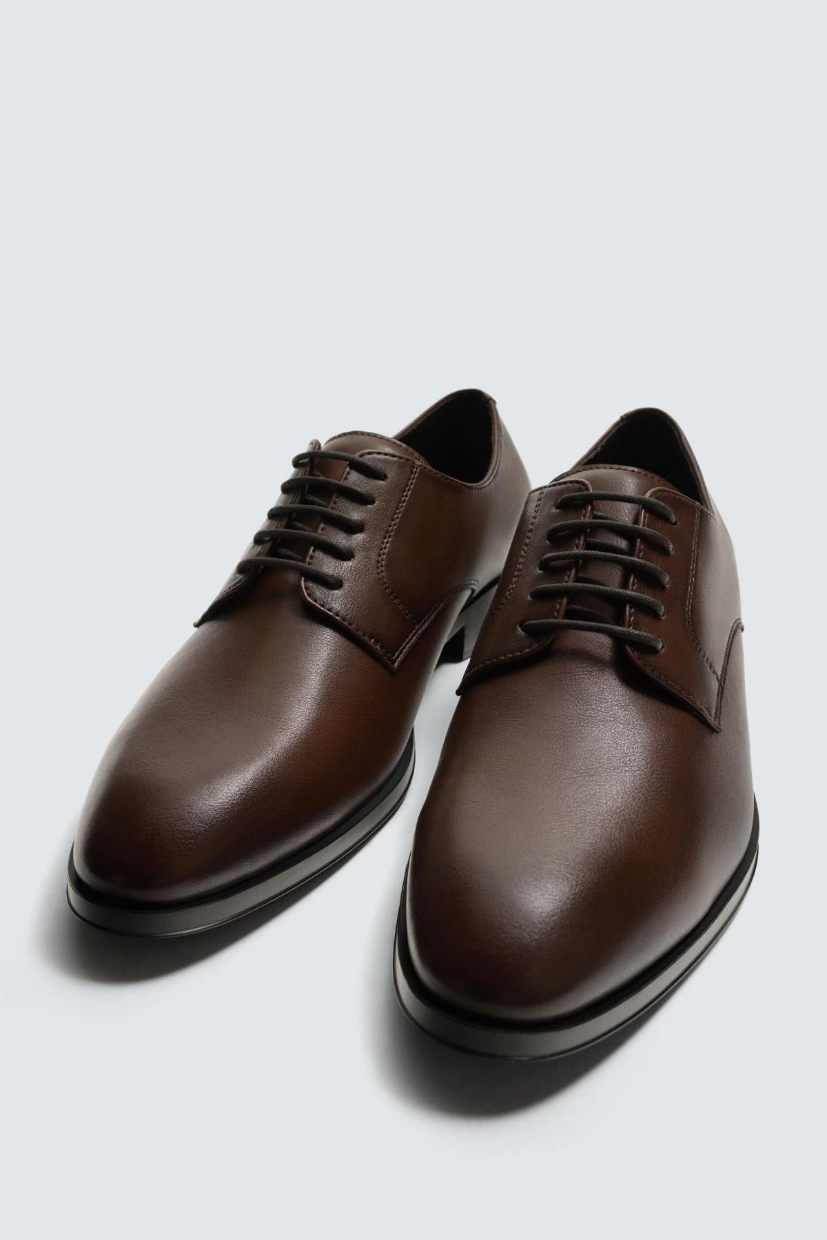 자라 클래식 브라운 레더 포멀 더비슈즈 2400/720 BROWN - 상세 이미지 5