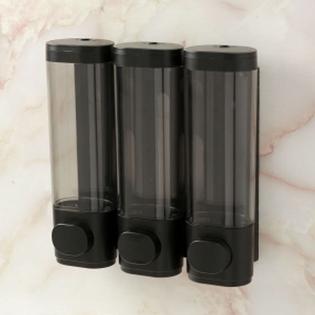 잠금락 벽걸이 물비누 디스펜서 3구 300ml 샴푸린스통 - 상품 이미지