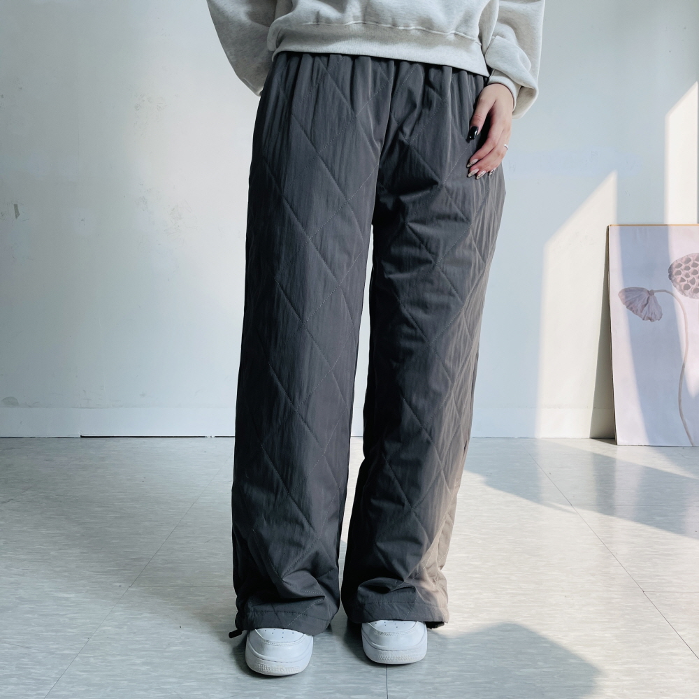 여성패딩바지 누빔바지 퀼팅 겨울 와이드팬츠 조거팬츠 - 상세 이미지 3
