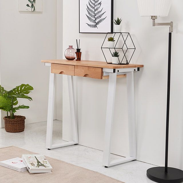 가구의서 CZ394 엘다 원목 서랍테이블 900x350x760mm - 메인 이미지