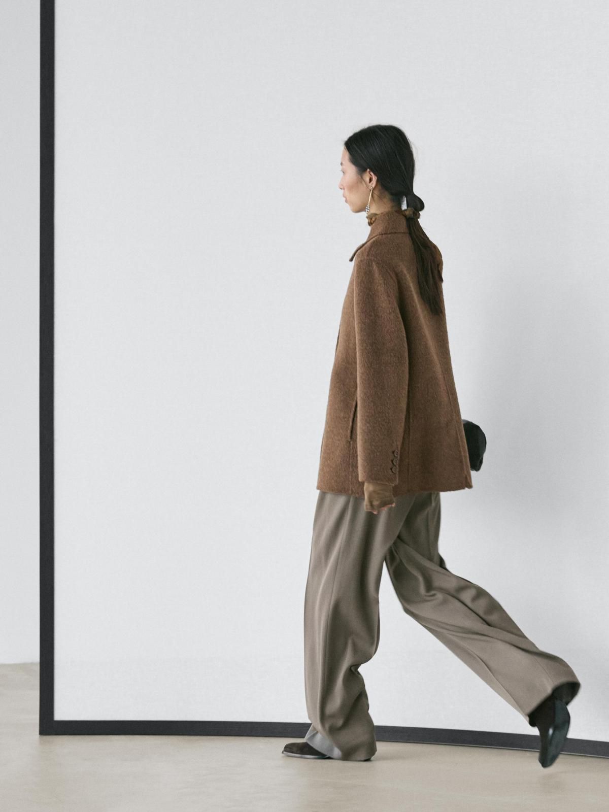 마시모두띠 울블렌드 더블 코트 브라운 6406/633 MOLE BROWN - 상세 이미지 5