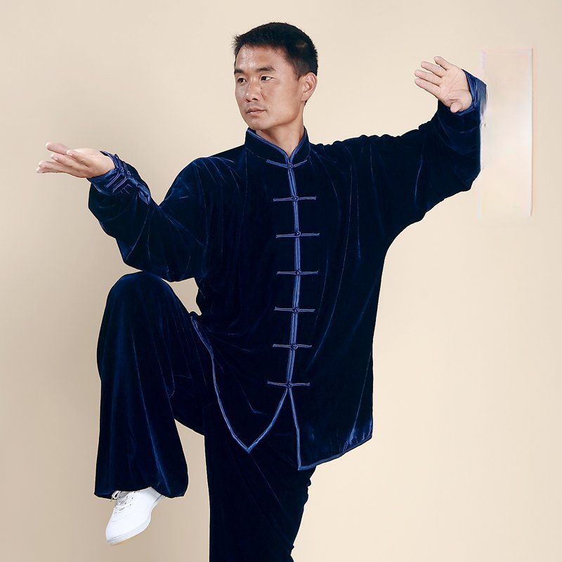 중국 무술복 전통 택견 겨울 의상 성인 무술 블랙 무예 유니폼 세트 태극권 쿵푸 우슈 - 상품 이미지