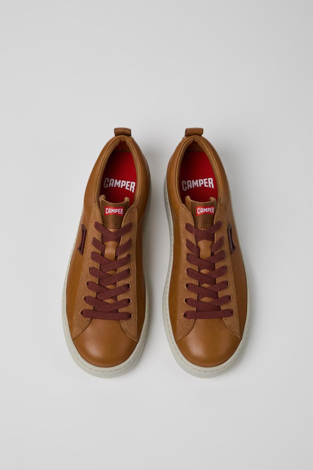 캠퍼 브라운 레더 남성 스니커즈 Runner K101052-007 BROWN - 상세 이미지 5