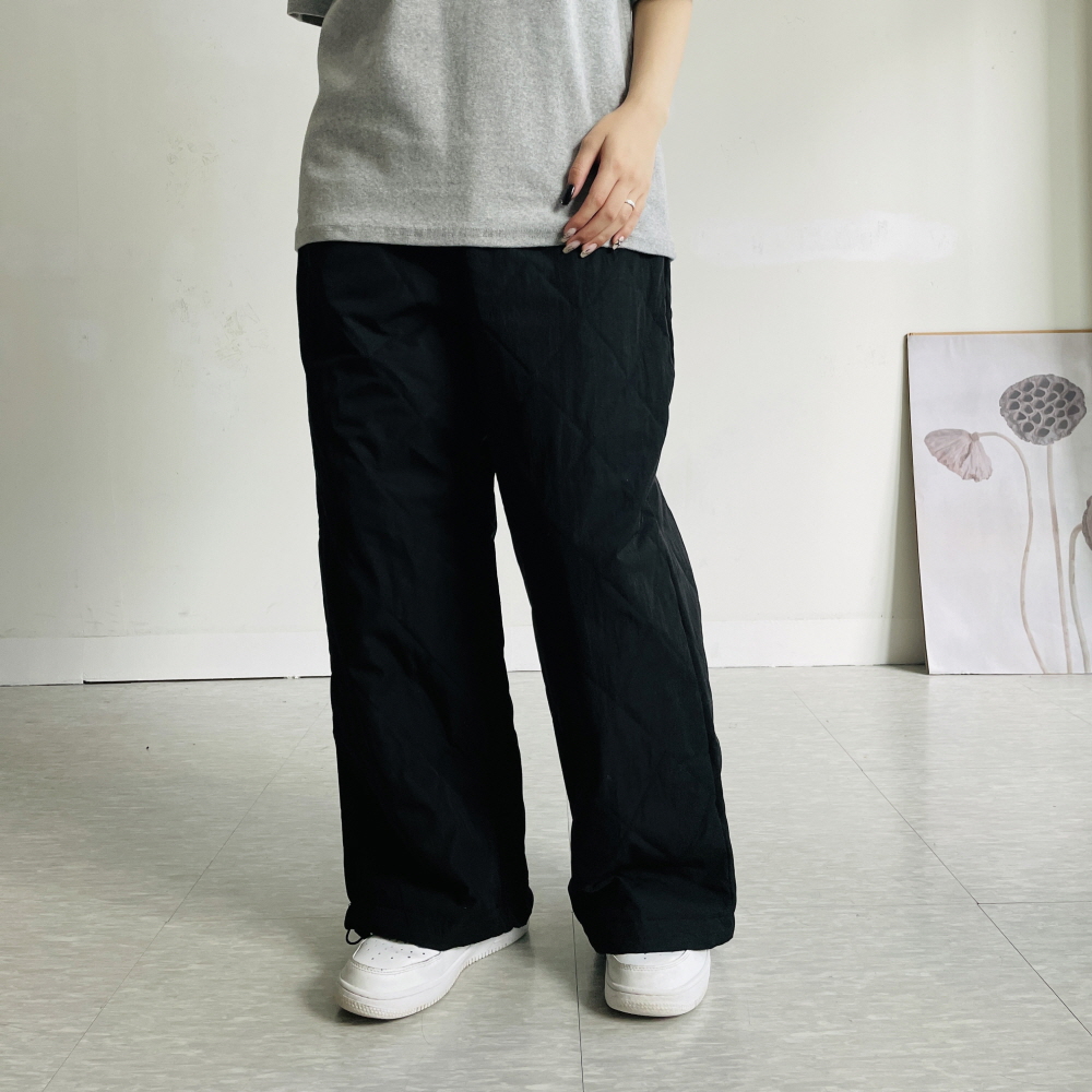 여성패딩바지 누빔바지 퀼팅 겨울 와이드팬츠 조거팬츠 - 상세 이미지 4