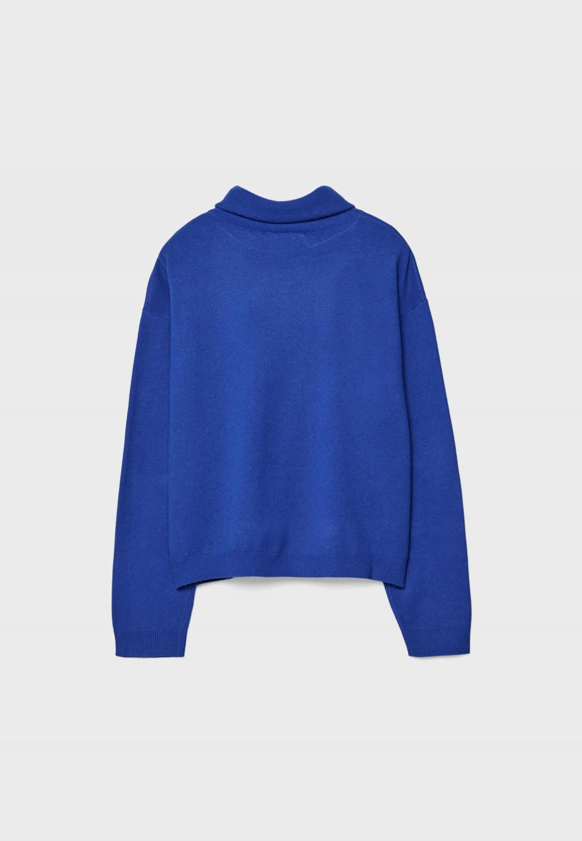 스트라디바리우스 소프트 하이넥 니트 스웨터 블루 5037/465 ELECTRIC BLUE - 상세 이미지 2