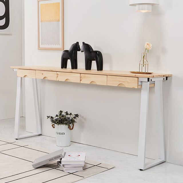 가구의서 CZ3157 원목 서랍 테이블 1800x350x760mm - 메인 이미지