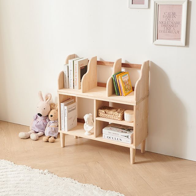 가구의서 H6572 1단 3칸 고무나무 책꽂이 770x295x310mm - 상품 이미지