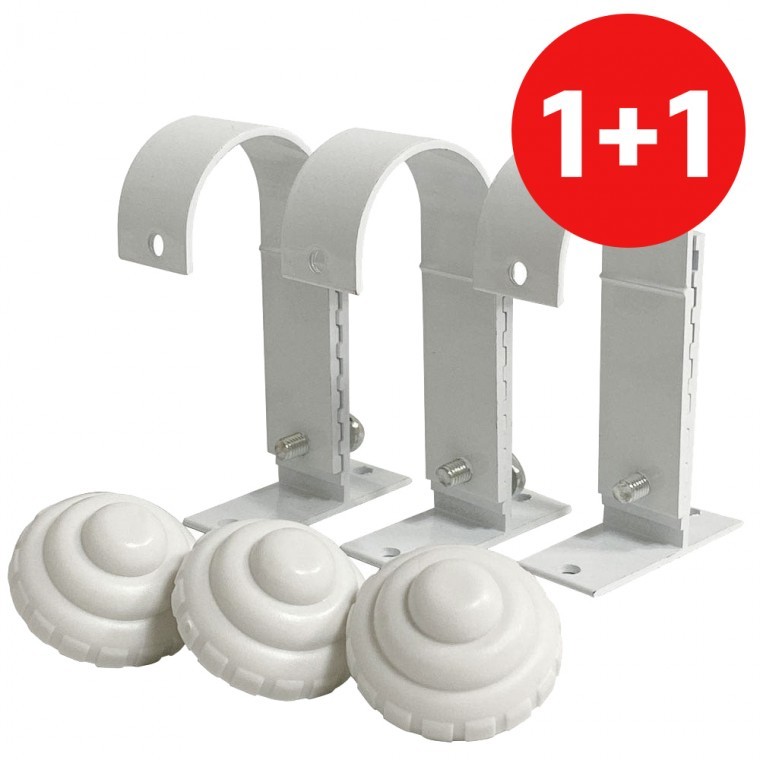 2단 1+1 알미늄 커튼브라켓  화이트  커텐봉 링