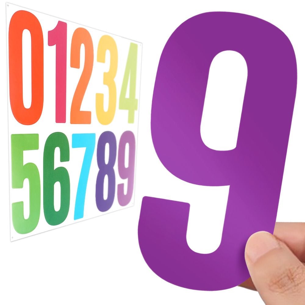 숫자 스티커 0-9 컬러 높이 10cm 번호 넘버링 라벨 컬러믹스 - 메인 이미지