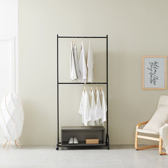 가구의서 N151 심플 2단 서랍 행거 2120x400x940mm - 메인 이미지