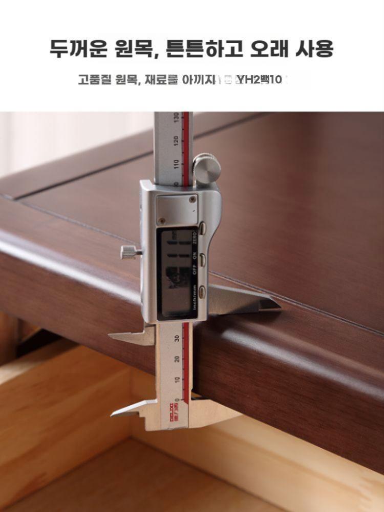 원목 협탁 사이드 서랍장 빈티지 침실 수납장 엔틱 우드 호두 30x41x51cm - 상세 이미지 4