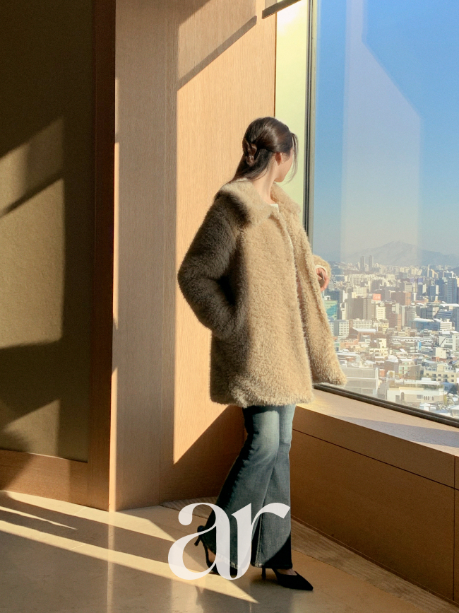 퀼팅안감 울 카라 퍼 자켓 하프 코트 ct1686 - 상세 이미지 3