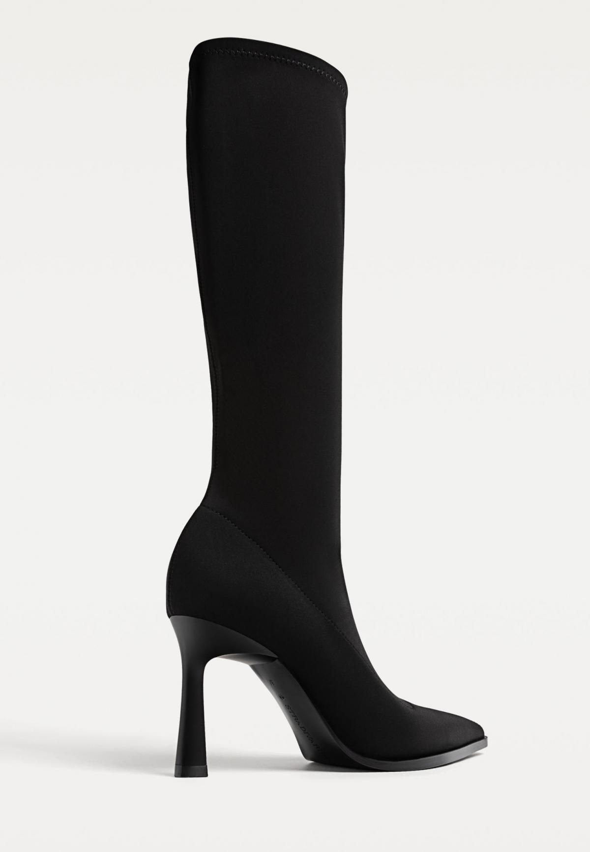 스트라디바리우스 스트레치 블랙 롱 하이힐 부츠 XL 9852/470 BLACK - 상세 이미지 4