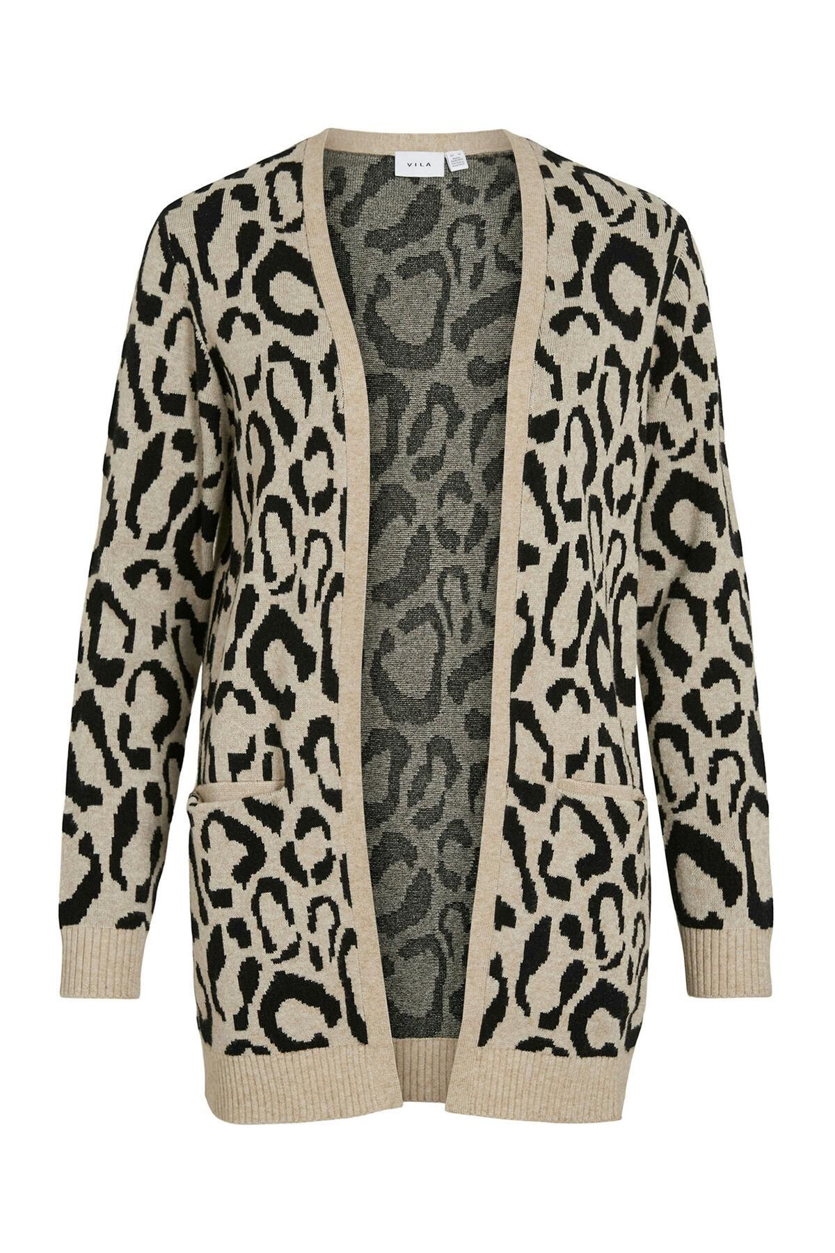 빌라 애니멀 프린트 비스코스 가디건 5795354 ESTAMPADO BEIGE - 상세 이미지 5