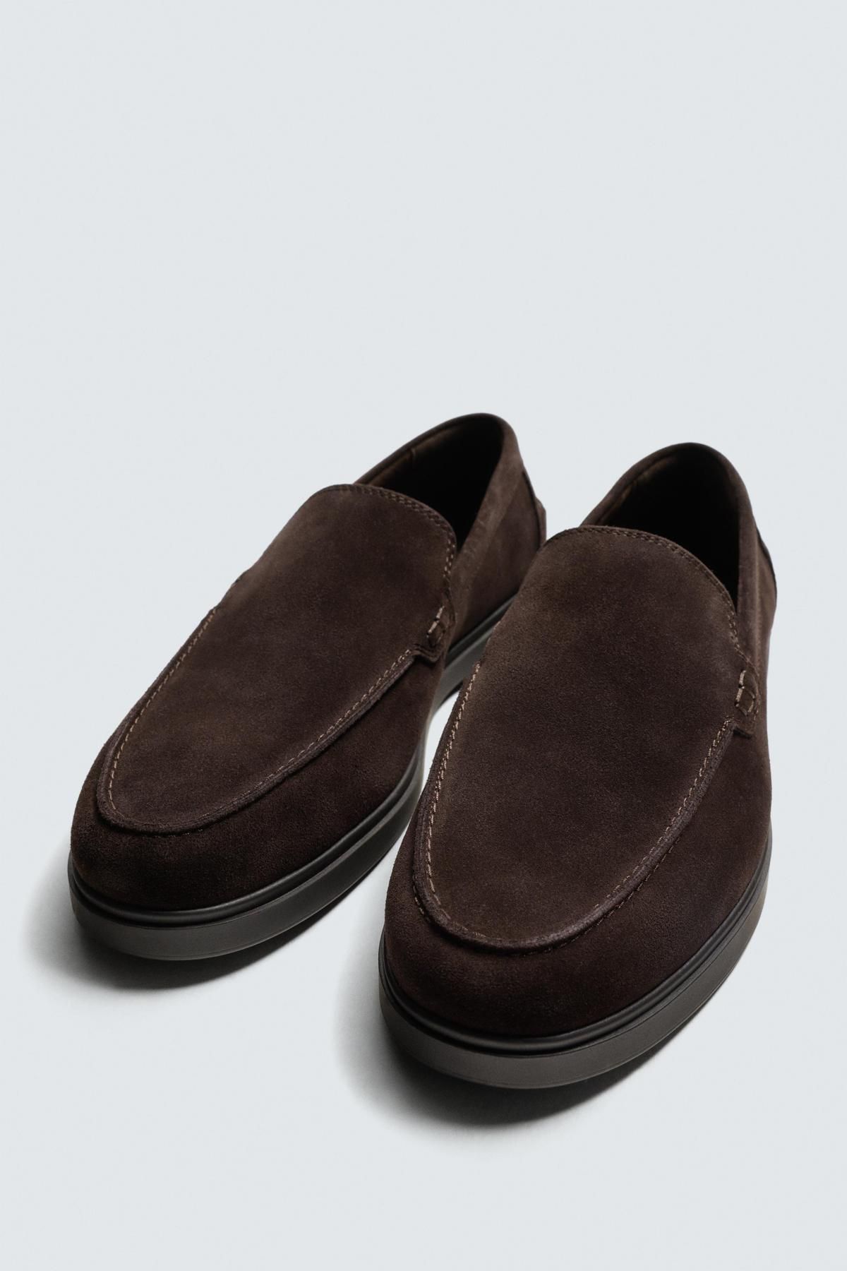 자라 프리미엄 스웨이드 가죽 캐주얼 로퍼 2657/620 CHOCOLATE - 상세 이미지 5