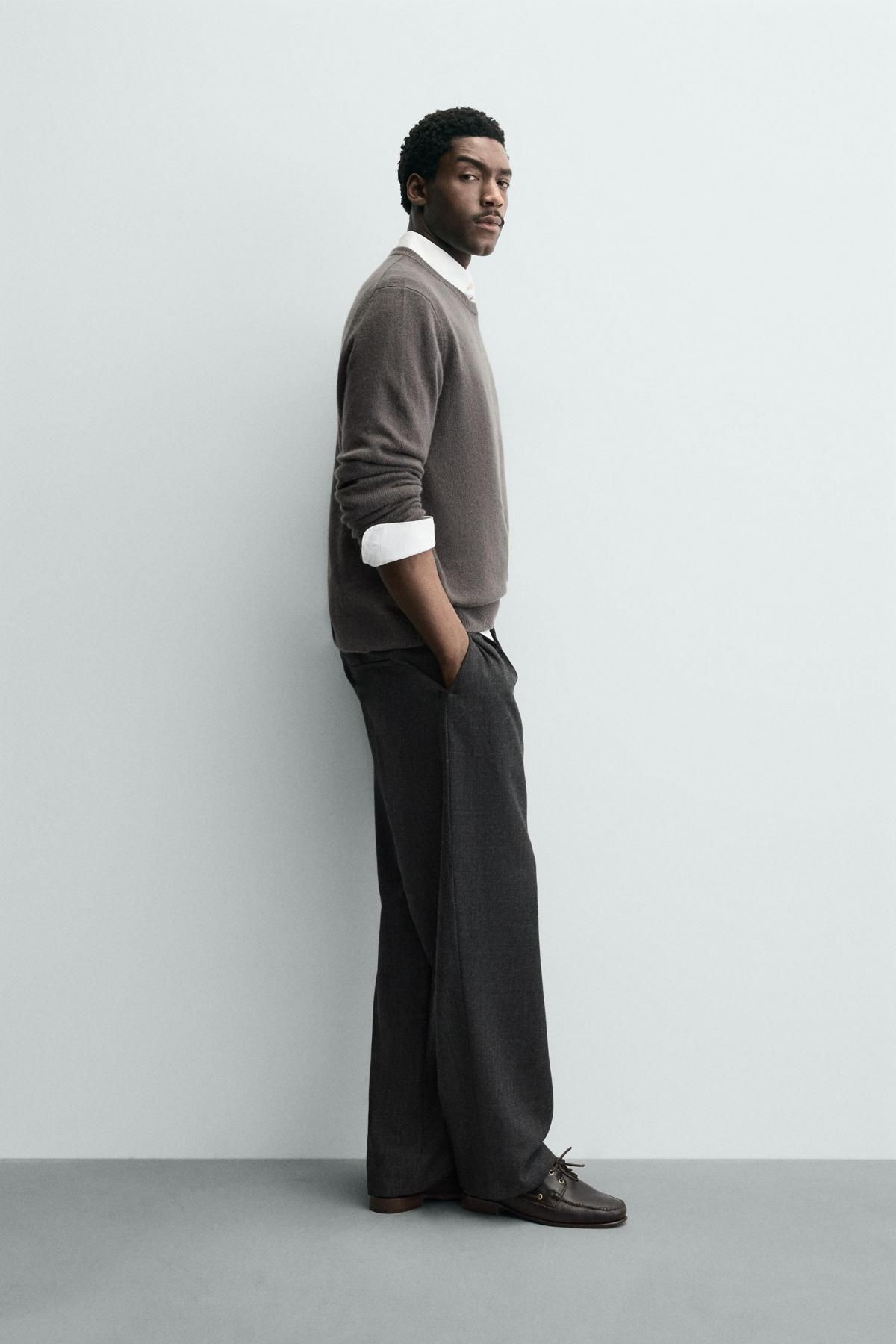 자라 캐시미어 레귤러핏 니트 스웨터 2893/364 TAUPE GREY - 상세 이미지 5