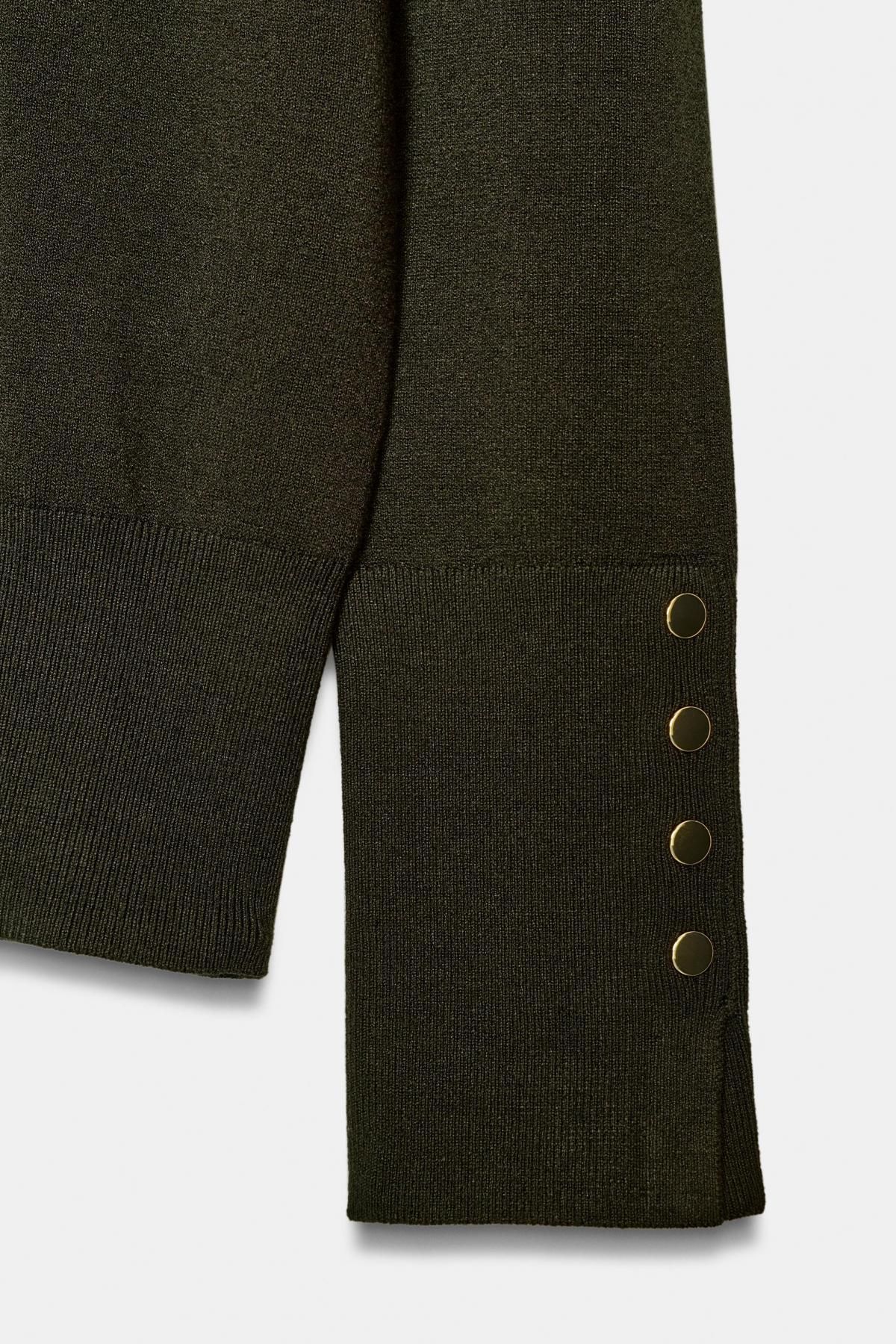 자라 베이직 라운드넥 니트 스웨터 8851/171 DARK KHAKI 이미지 7