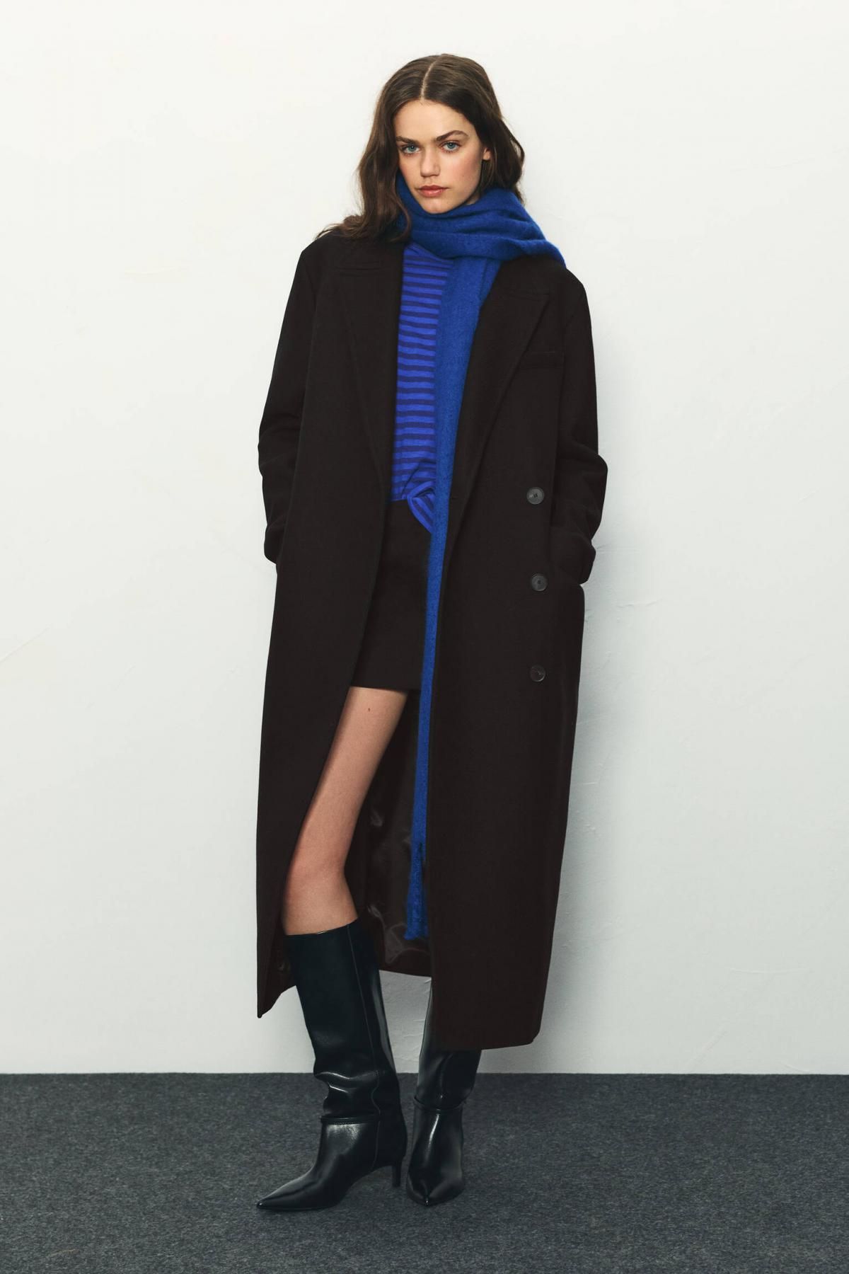 풀앤베어 울 블렌드 블랙 롱 코트 7800/367 BLACK - 상세 이미지 3