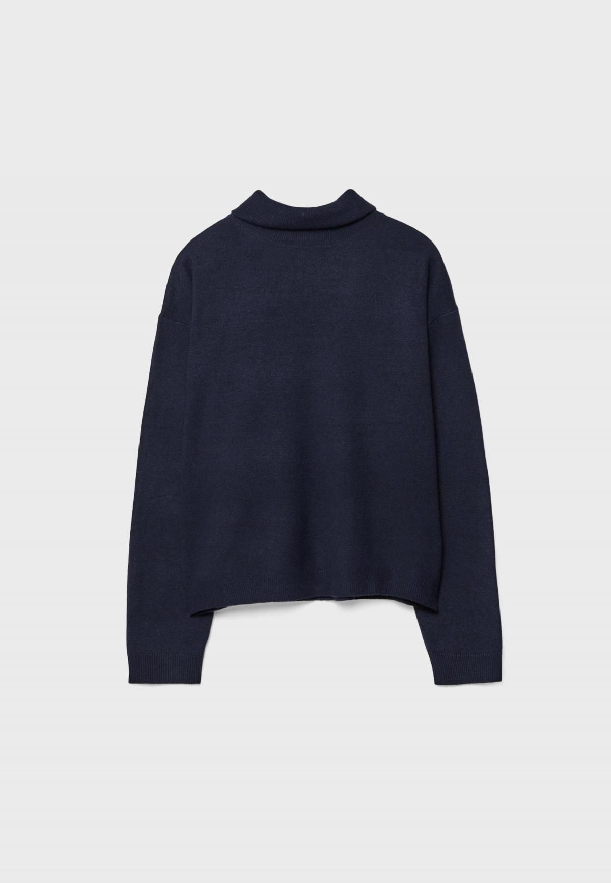 스트라디바리우스 베이직 소프트 하이넥 니트 스웨터 5037/465 NAVY BLUE - 상품 이미지