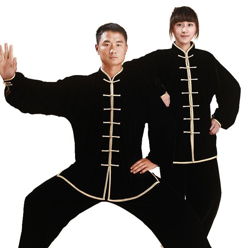 중국 무술복 전통 택견 겨울 의상 성인 무술 블랙 무예 유니폼 세트 태극권 쿵푸 우슈 - 상세 이미지 5